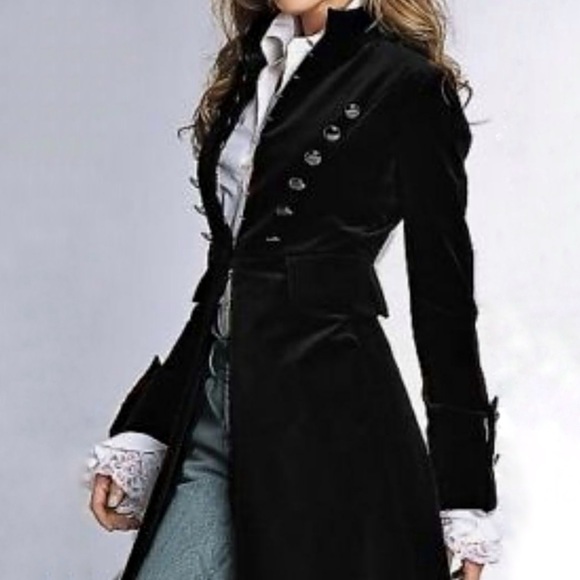 Newport News Jackets & Blazers - Newport News Black Velvet Military Jacket